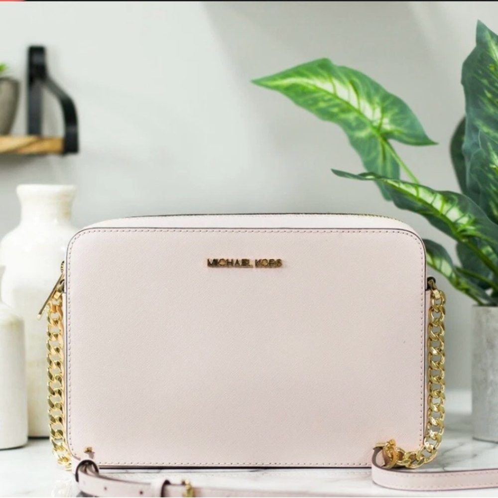 Michael Kors Blush Crossbody Bag with Gold Chain